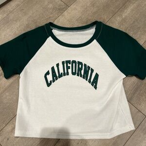 Never worn from shein, White and Green cropped top